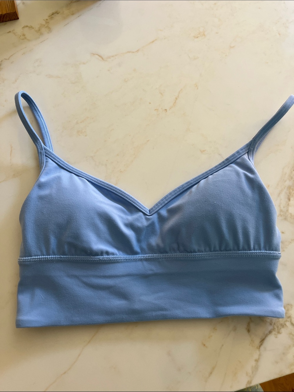 lululemon athletica Light Blue V-Neck Bralette with Thin Straps